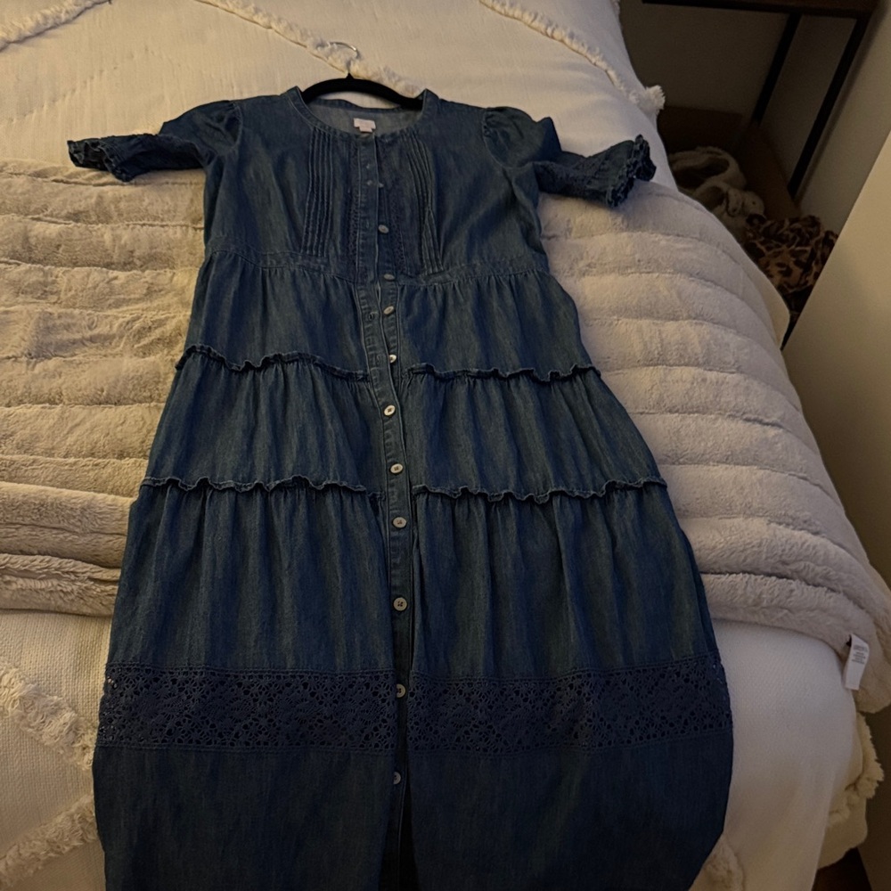 LoveShackFancy x Gap Denim Maxi Dress